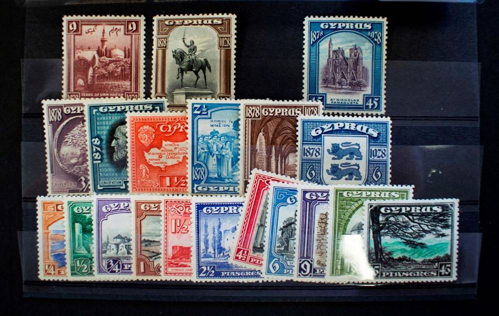 Lot 83 - Cyprus KGV 1928 set except £1 value (SG123/31) and 1934 set (SG 133/43). All very fine fresh mint.