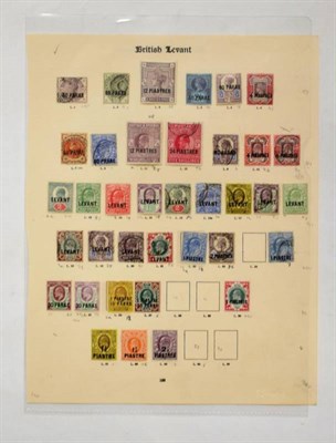 Lot 91 - British Levant - Small mint and used collection on an album page with 1895 2/6d mint, 1887 4...