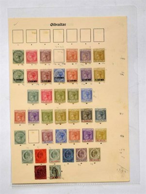 Lot 111 - Gibraltar - Album Page with good mint sets including 1886 to 1/- (except 2 1/2d), 1889...