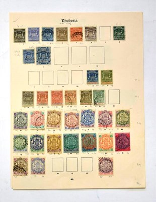 Lot 138 - Rhodesia - Good lot on album pages including 1892 to £1,  Springboks to 4/-  , 1896 used to...