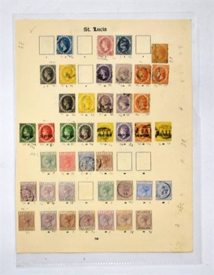 Lot 139 - St. Lucia - Queen Victoria collection on an album page mint and used, including 1860 4d f.u....