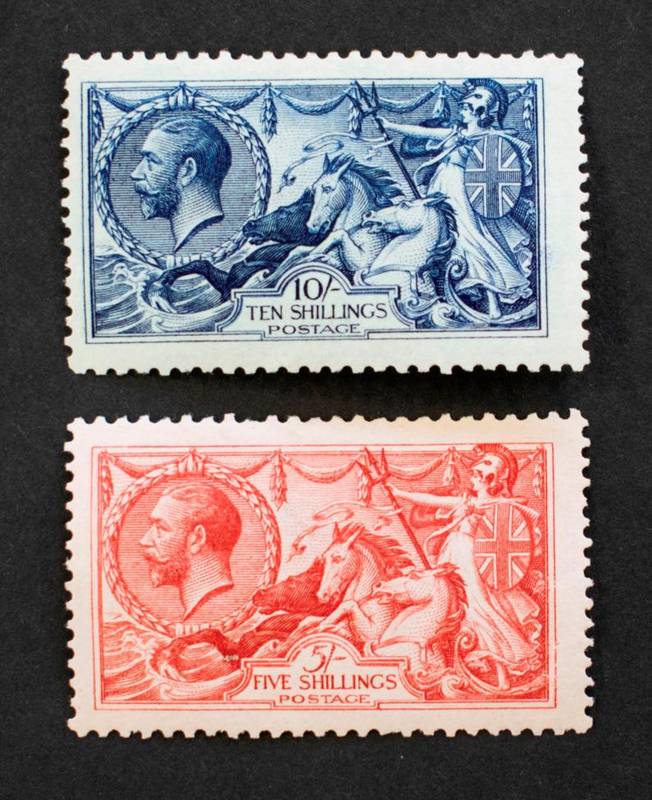 Lot 208 - Sea Horses Waterlow Printing 2/6d and 5/- SG 401 and 402 l.m.m. cat value £1825