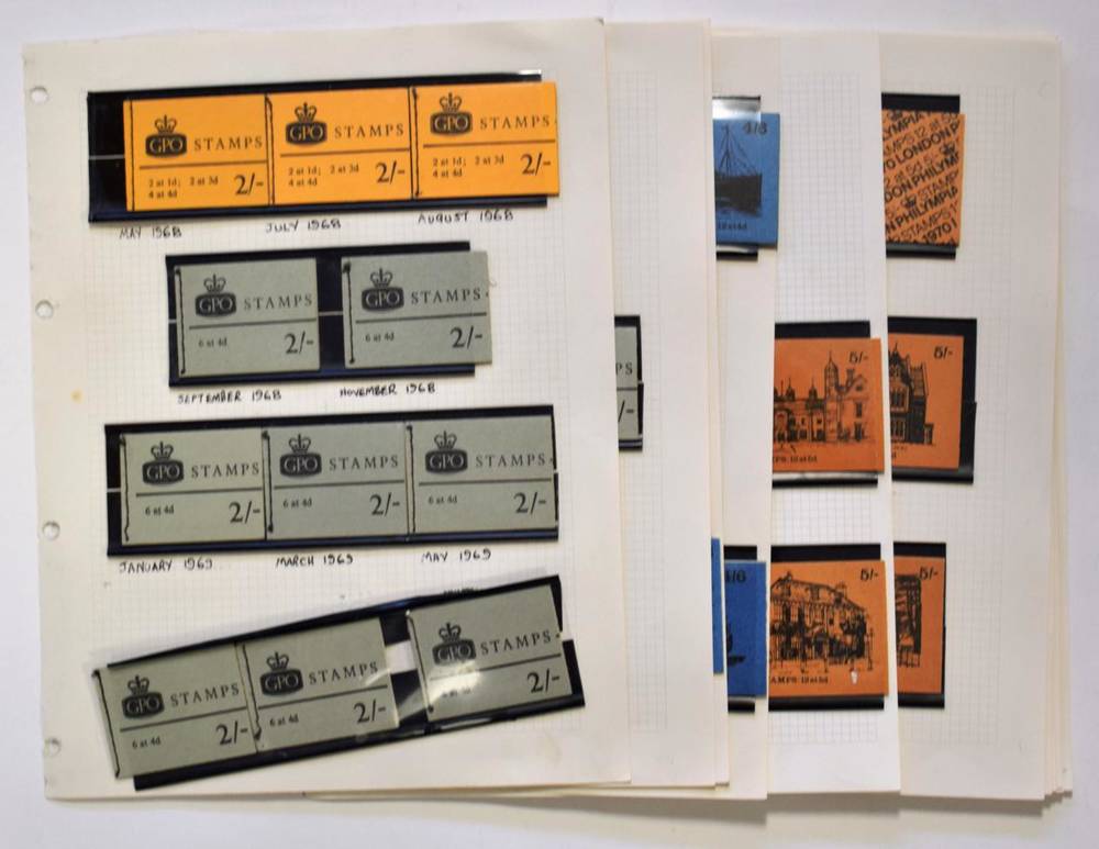 Lot 247 - GB Pre Decimal Booklets Collection with 2/- May 68 - Dec 70 plus range a range of 4/6 to 10/-...