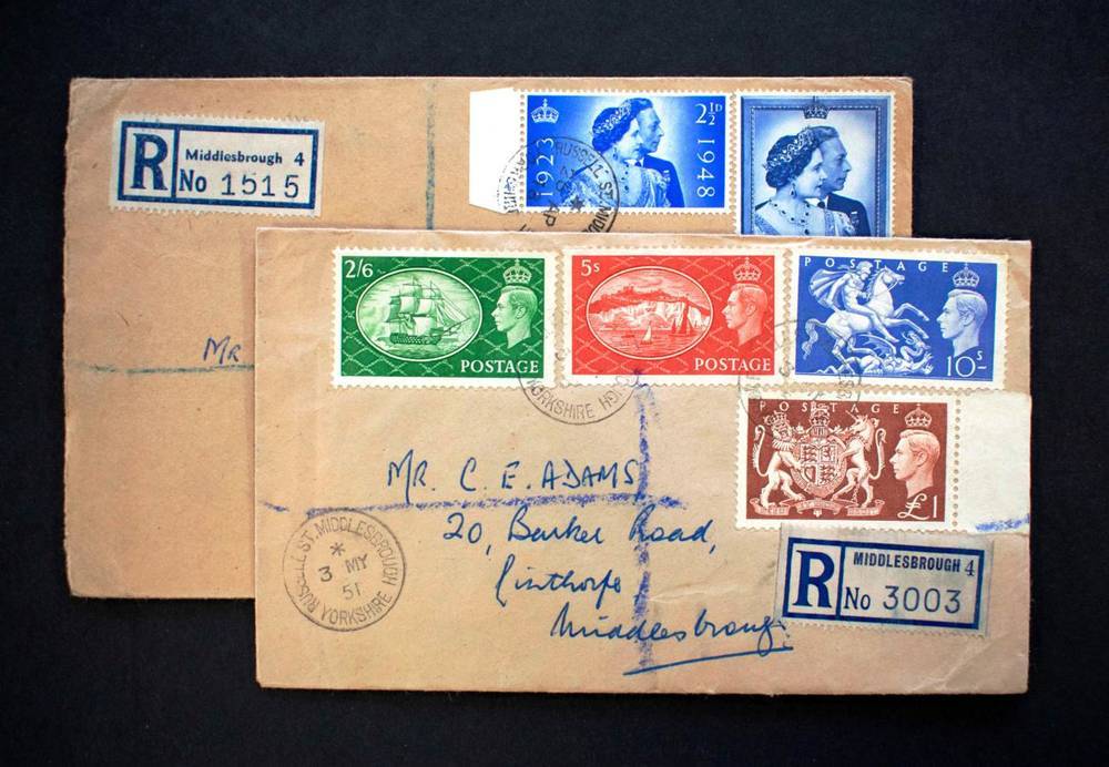 Lot 253 - GB - Key FDC's - First Day Covers for 1951 Festival High Values and 1948 Wedding. - 1951 is not...