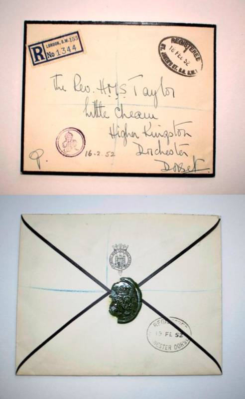 Lot 266 - Royal Household Mail - 1952 Letter from Prince Philip to Rev. H.M.S. Taylor in a GR stamped...