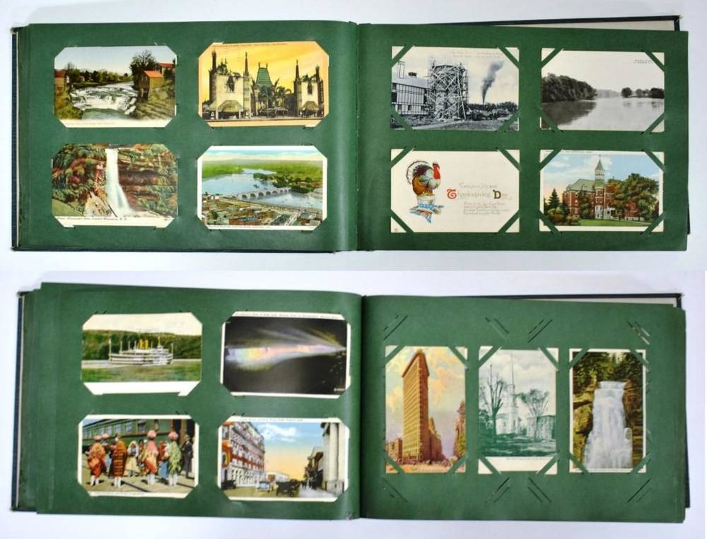 Lot 288 - USA and Canada Postcards Collection in a Large Vintage Album - From 1900 to middle period,...
