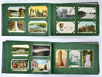 Lot 288 - USA and Canada Postcards Collection in a Large Vintage Album - From 1900 to middle period,...