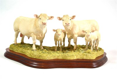 Lot 32 - Border Fine Arts 'Charolais Family Group', model No. B0184 by Kirsty Armstrong, limited edition...