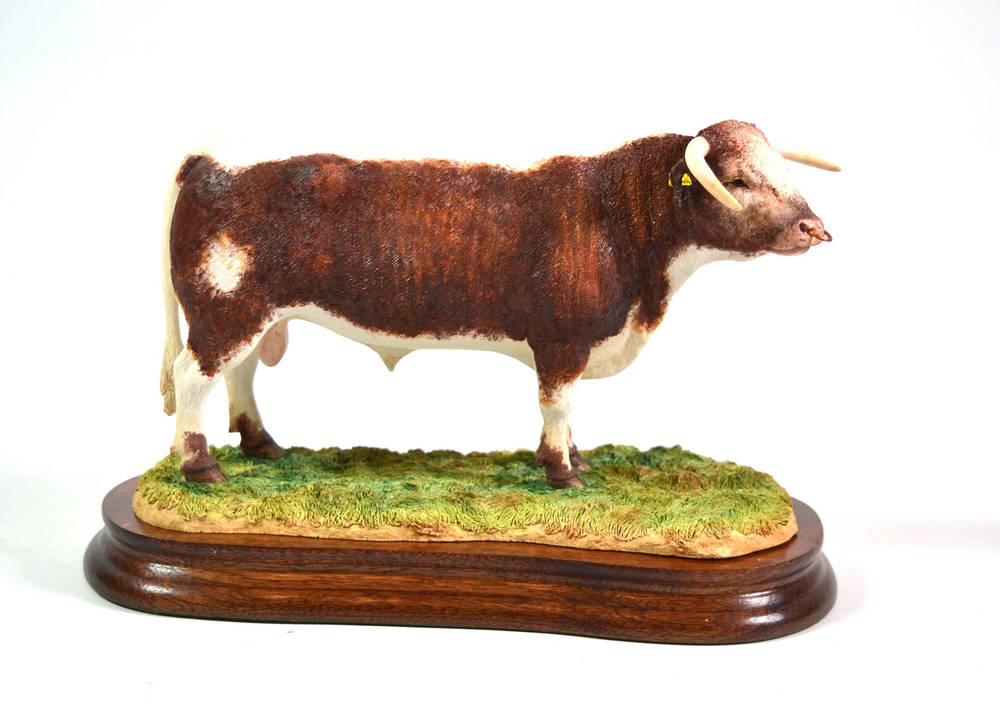 Lot 64 - Border Fine Arts 'Longhorn Bull', model No. B1138 by Ray Ayres, limited edition 155/500, on...
