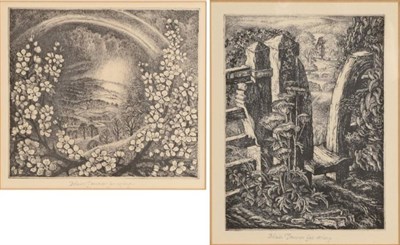 Lot 9 - Robin Tanner (1904-1988) ''April'' Signed, etching, together with another by the same hand,...