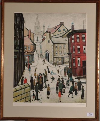 Lot 33 - After Laurence Stephen Lowry RBA, RA (1887-1976) ''Berwick upon Tweed'' Signed, with the blindstamp