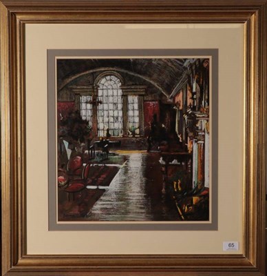 Lot 65 - Tony Brummell-Smith (b.1949) ''The Long Gallery, Burton Agnes''  Signed, inscribed verso and...