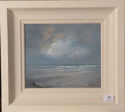 Lot 70 - Philip Gray (b.1959) Irish ''Man and dog on a beach''  Signed, pastel, 24cm by 29cm  Artist's...