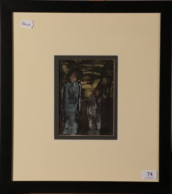 Lot 74 - Tom McGuinness (1926-2006) ''Waiting for News'' Signed and dated (19)87, mixed media, 19cm by...