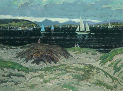 Lot 107 - John Miller RSA, Pres RSW, (1911-1975) ''Summer Evening Firth of Clyde'' Signed, oil on canvas,...