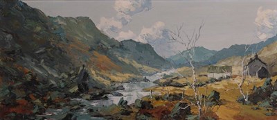 Lot 111 - Charles Wyatt Warren (1908-1993) Snowdonia Signed, oil on board, 24.5cm by 54cm  Artist's...