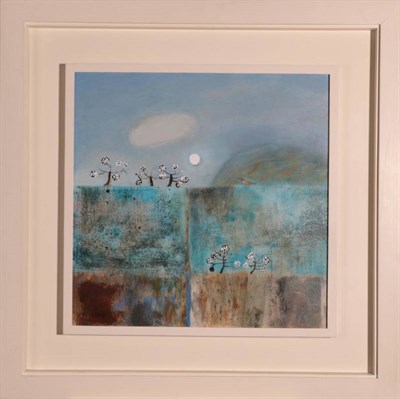 Lot 119 - Jacquie Denby (b.1939) ''Moonrise'' Signed verso, acrylic and board, 36cm by 36cm