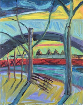 Lot 121 - Lucy Jones (b.1955) ''Untitled (River)'', 1991 Oil on canvas, 76.5cm by 61cm  Provenance:...
