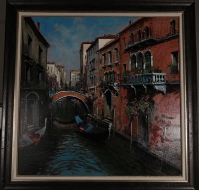 Lot 138 - Antonio Iannicelli (b.1952) Italian ''Venezia'' Signed, oil on canvas, 98cm by 89cm  Artist's...