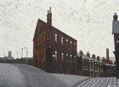 Lot 145 - Stuart Walton (b.1933) ''Claro Road'', Leeds Signed and dated (19)72, oil on canvas board,...
