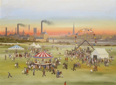Lot 162 - Brian Shields 'Braaq' FBA (1951-1997) Fairground Signed and inscribed ''Ann'', oil on canvas,...
