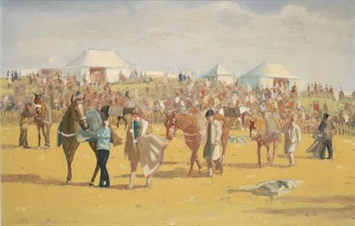 Lot 170 - William Norman Gaunt FIAL, NDD (1918-2001) In the paddock Signed, oil on canvas, 49cm by 75.5cm...