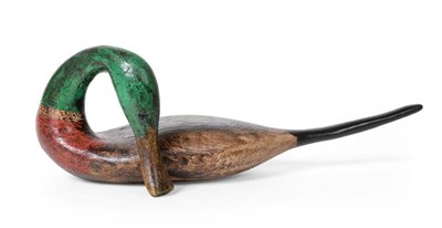Lot 178 - Guy Taplin (b.1939) ''Mallard'' Signed and inscribed to base, carved and painted driftwood with...