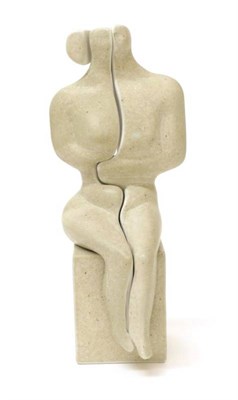 Lot 183 - Peter Wright (1919-2003)  Seated male and female Signed and numbered 9/200, ceramic figure in three