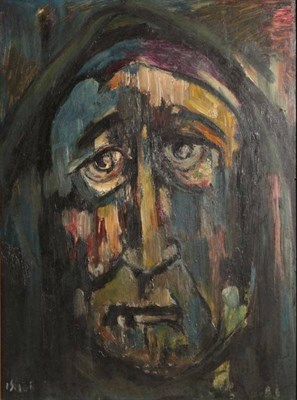Lot 196 - James Lawrence Isherwood (1917-1989)  ''Old Shawled Woman'' Signed and inscribed verso, oil on...
