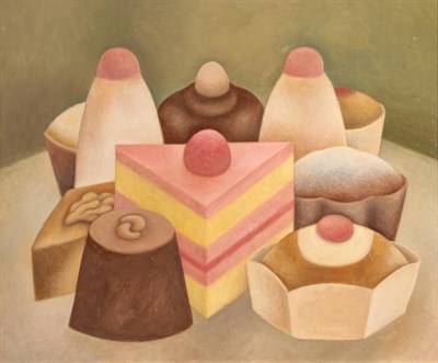 Lot 209 - Martin Leman RBA, RWS (b.1934)  ''Cakes''  Signed, signed and inscribed verso, oil on board,...