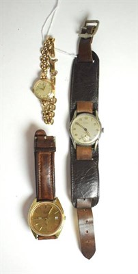 Lot 33 - A 9 carat gold ladies wristwatch together with two further wristwatches (3)