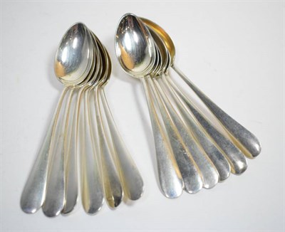 Lot 54 - A set of twelve Austrian silver dessert spoons, Vienna, post 1921, 800 standard, 15.5cm long,...