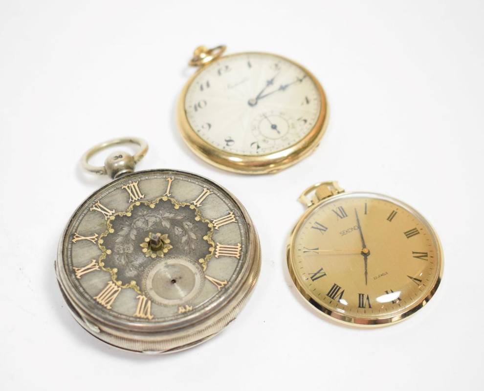 Lot 55 - Silver dial fusee and two other pocket watches (3)