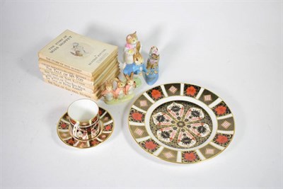 Lot 60 - A Royal Crown Derby Imari dessert plate and matching coffee can and saucer, together with four...