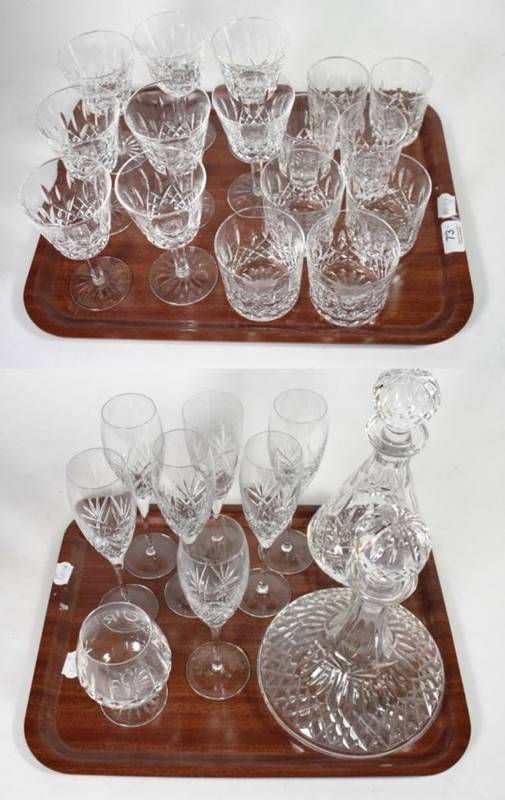 Lot 73 - A set of eight Waterford crystal wines, eight similar tumblers possibly Waterford in two sizes, and