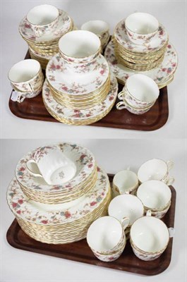 Lot 76 - A Minton Ancestral pattern part tea and dinner service on two trays