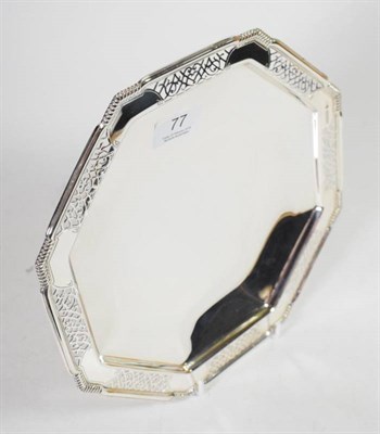 Lot 77 - An Art Deco octagonal silver pedestal dish or tazza, Frank Cobb & Co, Sheffield 1947, with...