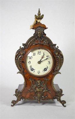 Lot 103 - A walnut metal mounted striking mantel clock, movement stamped ''1 million, Lenzkirch''