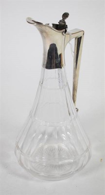 Lot 108 - An Edwardian silver mounted glass claret jug, John Grinsell & Sons, London 1904