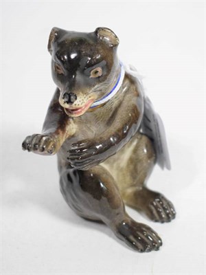 Lot 117 - A Meissen porcelain model of a seated bear, 19th century, after the model by J J Kaendler,...