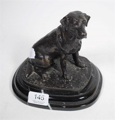 Lot 145 - A bronze figure of a seated labrador, signed S. Bart