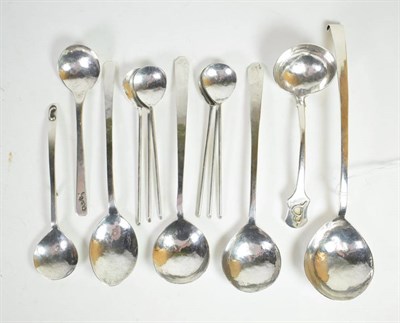 Lot 158 - A group of hand worked silver spoons, mark of Lt.Col. The Rev. William Bull (1905-1987), London...