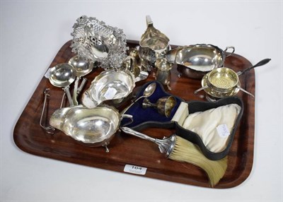 Lot 164 - A pair of silver sauce boats, Walker & Hall, Sheffield 1957; another similar example, Viners...