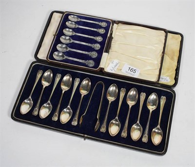 Lot 165 - A set of six white metal teaspoons, stamped ''Silver'', in the manner of Alexander Ritchie of Iona