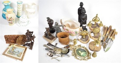 Lot 182 - Miscellaneous ceramics, carvings, metal wares and other items including British and Oriental...