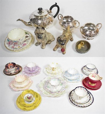 Lot 188 - A collection of Foley, Shelley and other trios and tea wares; Sylvac models; silver plate tea...