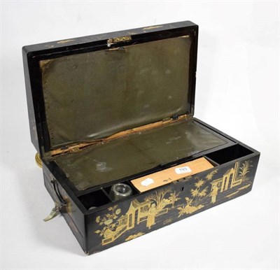Lot 193 - A 19th century Japanned writing slope