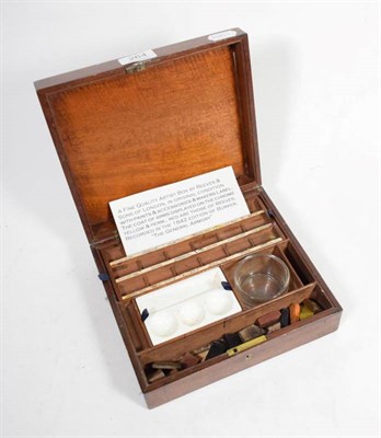 Lot 264 - A Reeves & Sons, London mahogany artist's box and contents