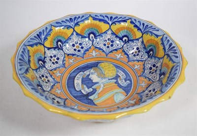 Lot 267 - A Cantagalli style Italian tin glazed bowl