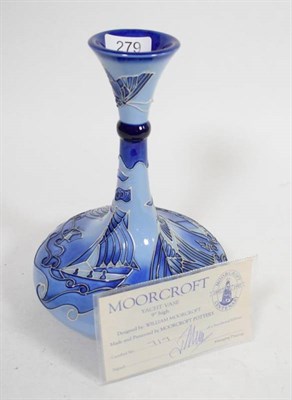 Lot 279 - A John Moorcroft 'Florian Yacht' pattern vase, number 719, painted and impressed marks, 23cm high